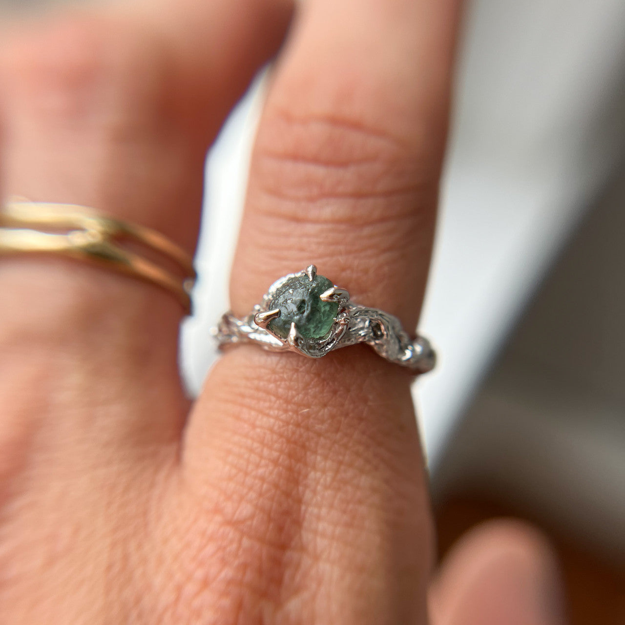 Platinum Woodland Montana Sapphire Ring by Olivia Ewing Jewelry