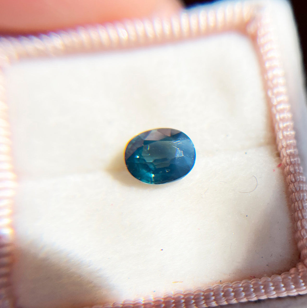 Oval Opalescent Teal Blue Sapphire