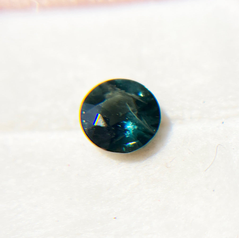 Round Blue Green Montana Sapphire