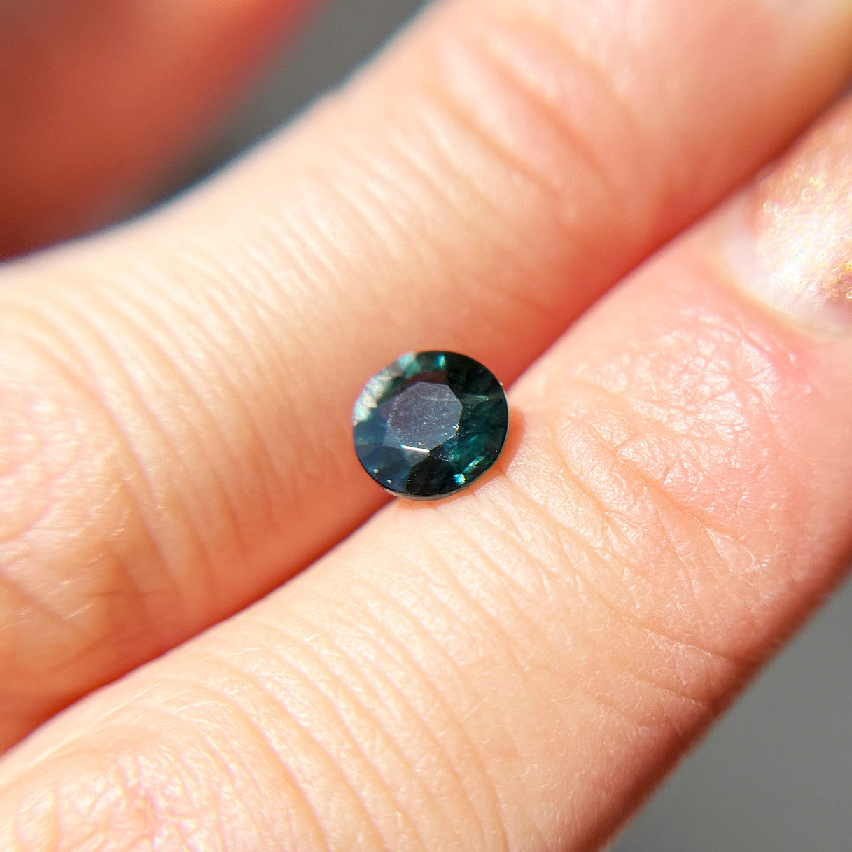 Round Blue Green Montana Sapphire