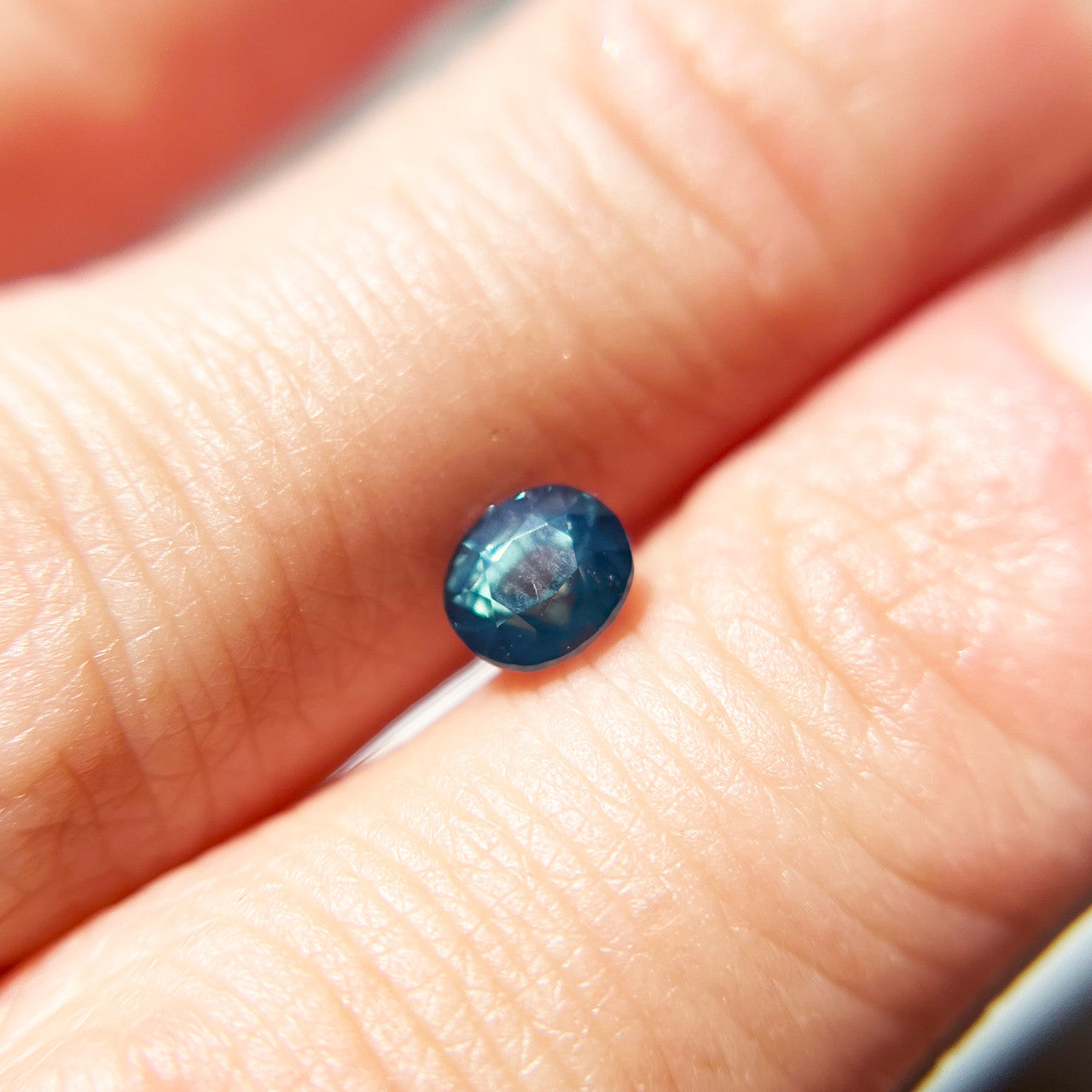Oval Opalescent Blue Green Sapphire