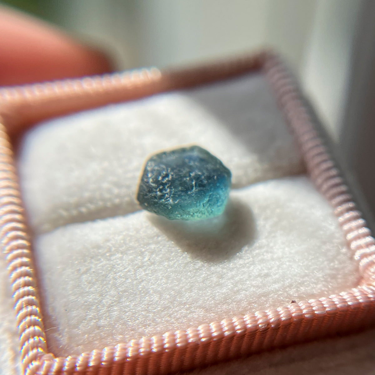 Rough Uncut Hexagonal Teal Montana Sapphire