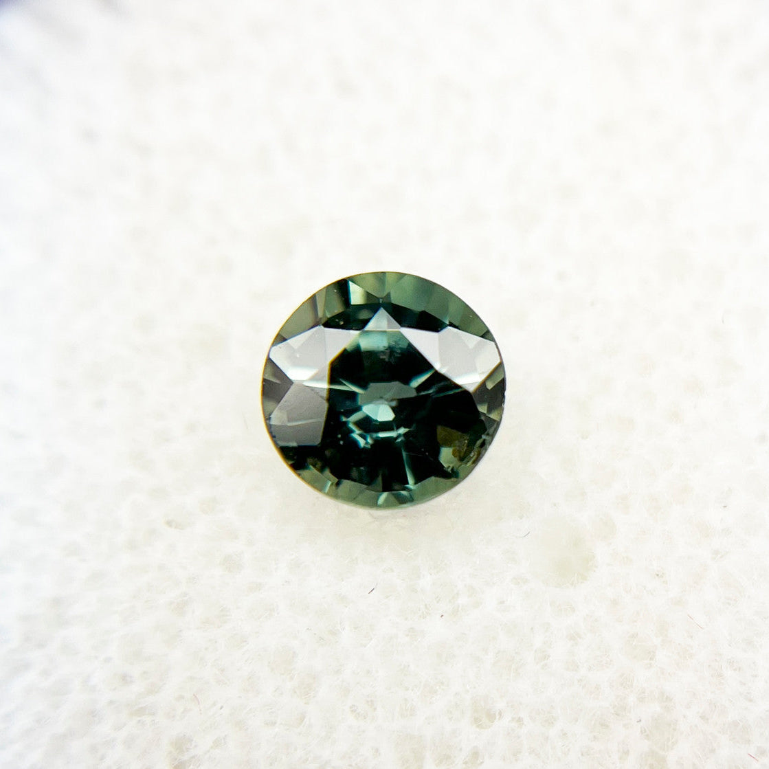 Round Dark Green Montana Sapphire