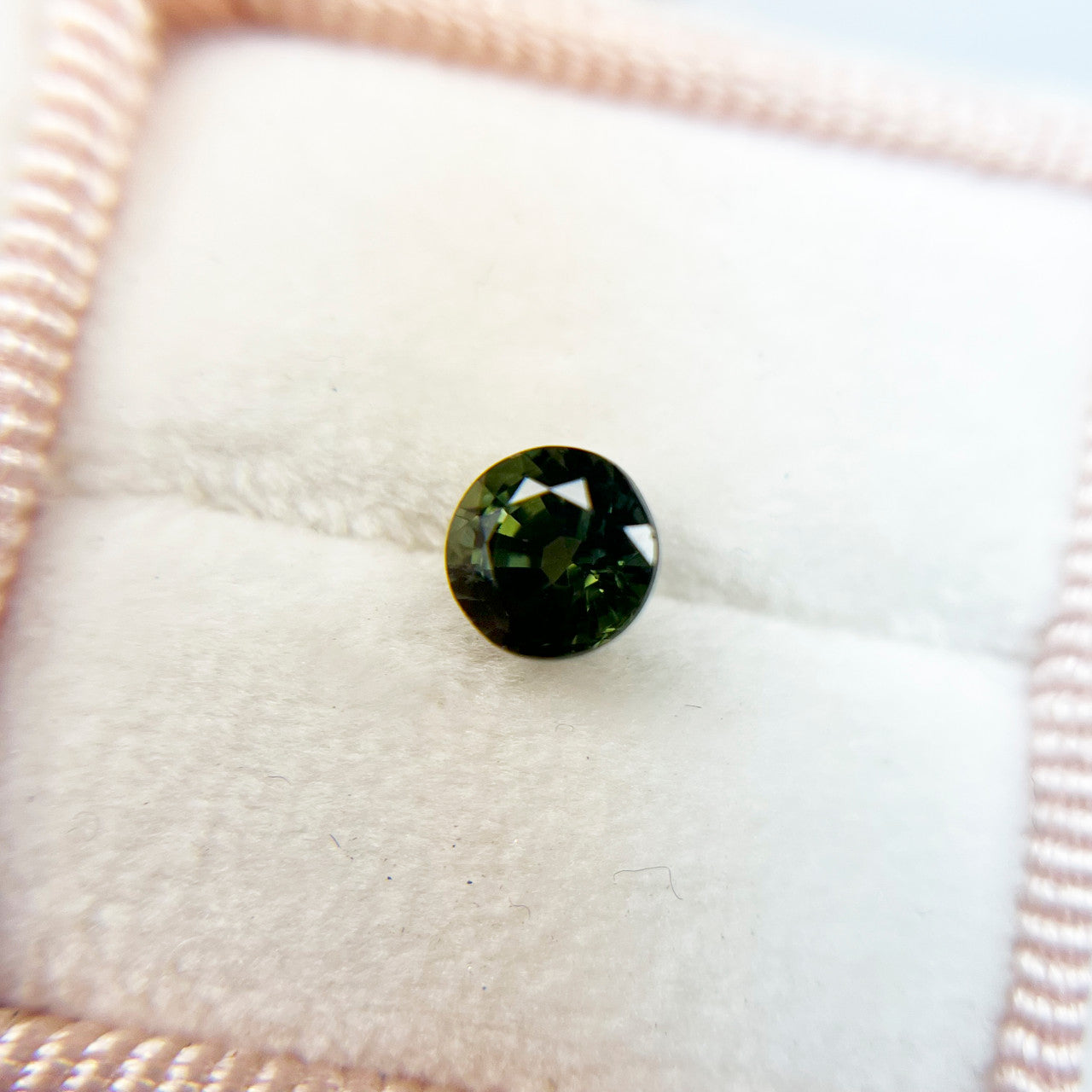 Round Olive Green Montana Sapphire