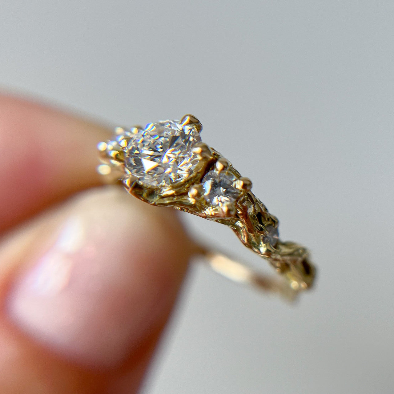 Woodland Diamond Three Stone Ring