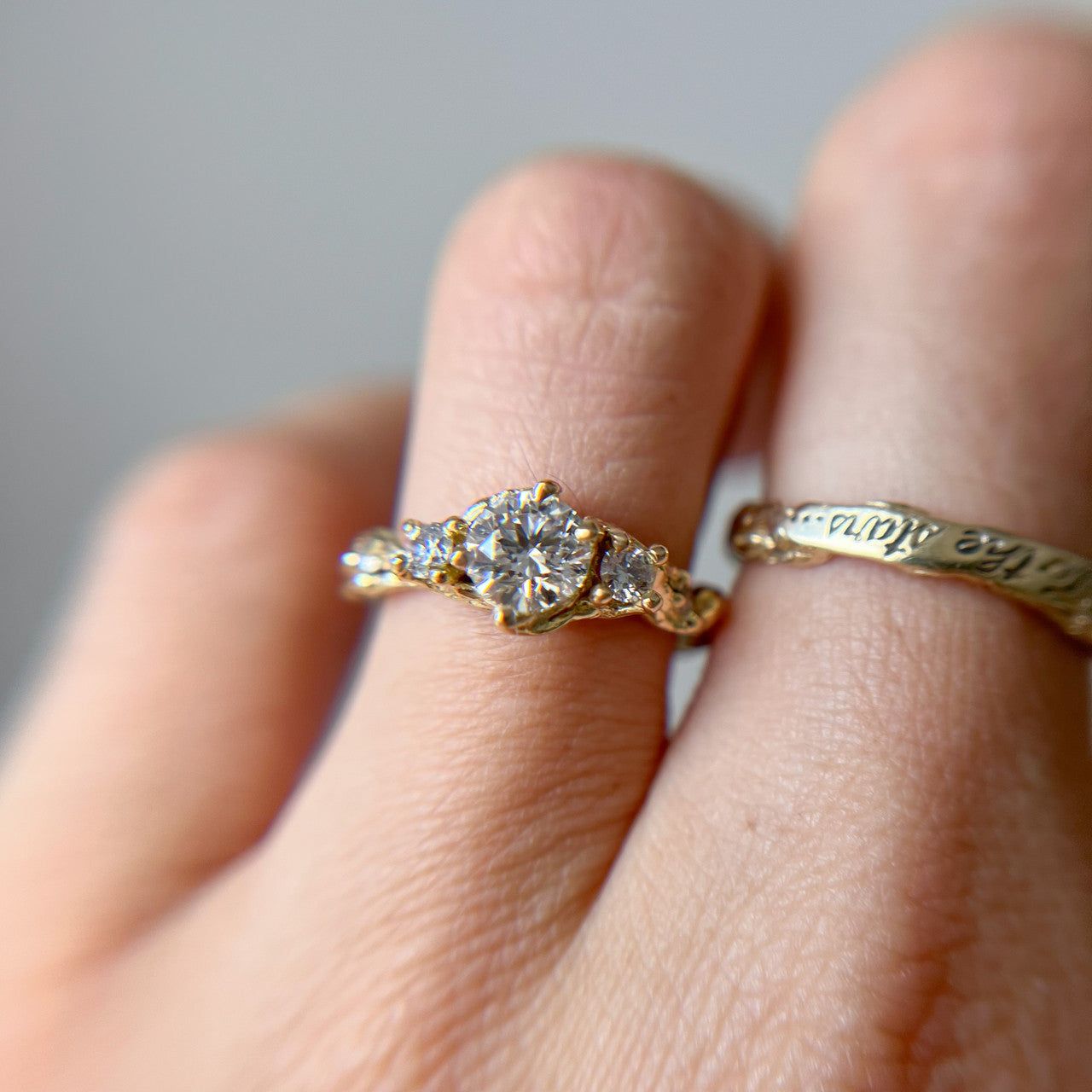 Woodland Diamond Three Stone Ring