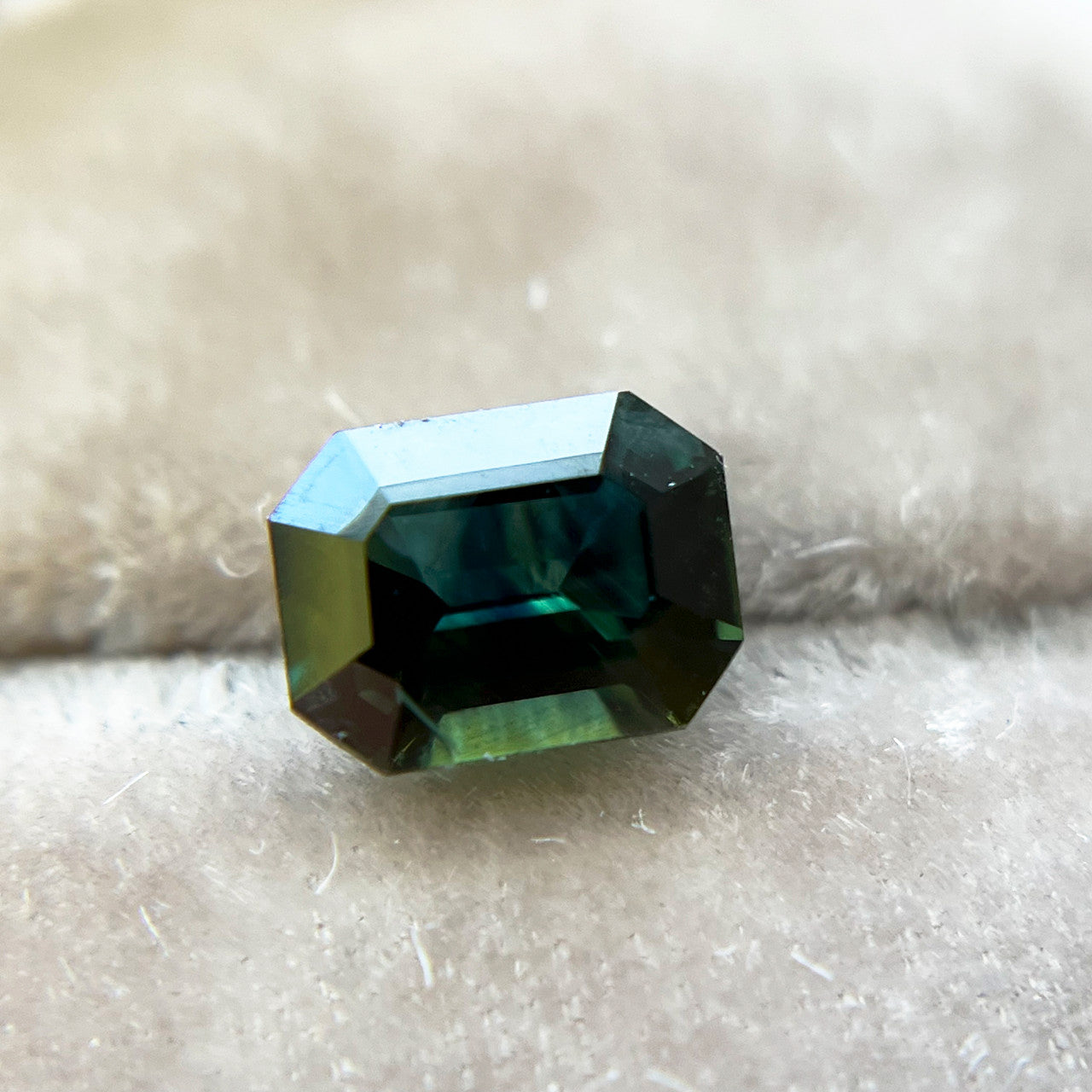 Montana Sapphire Deep Green Emerald Cut