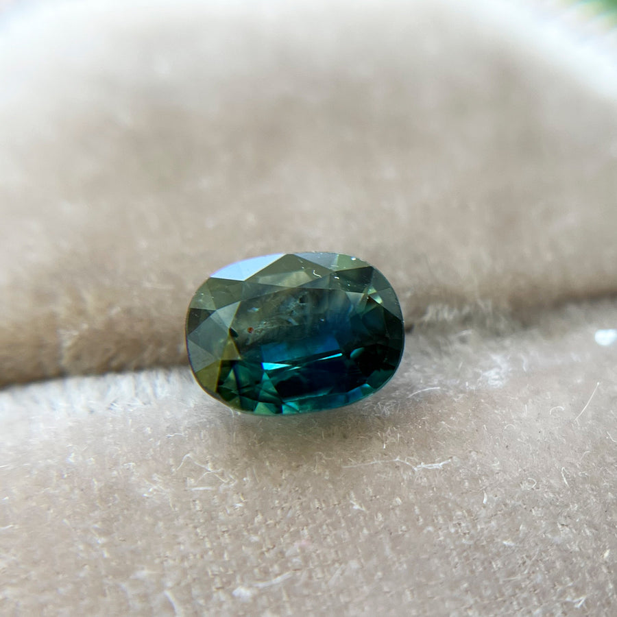 Oval Teal Green Montana Sapphire
