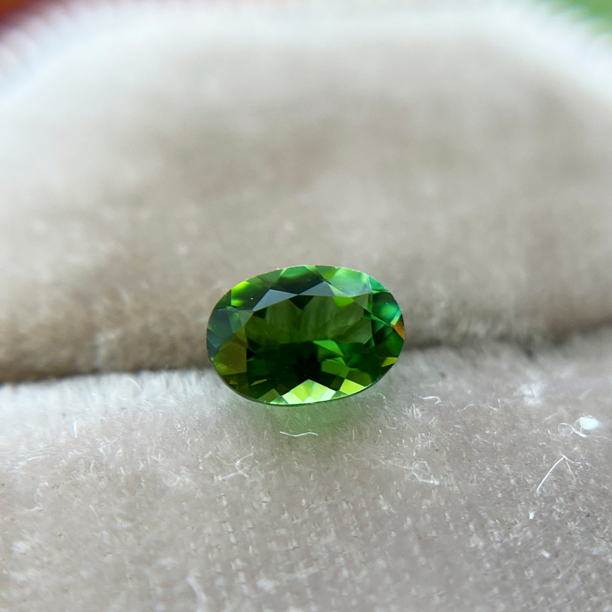 Vibrant Green Oval Montana Sapphire