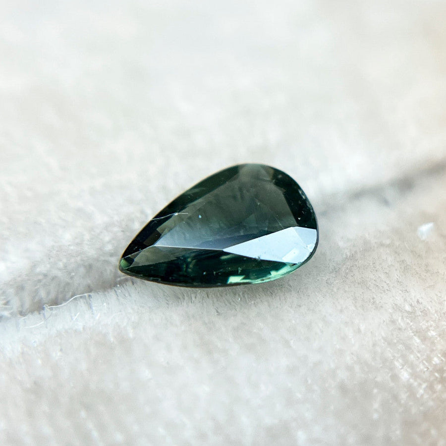 Green Pear Cut Montana Sapphire