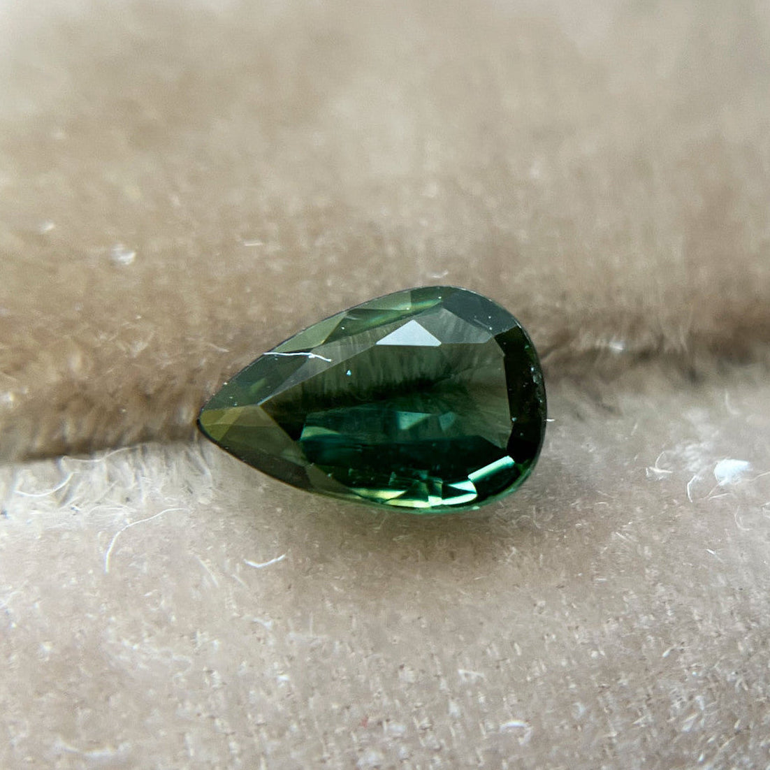Green Pear Cut Montana Sapphire