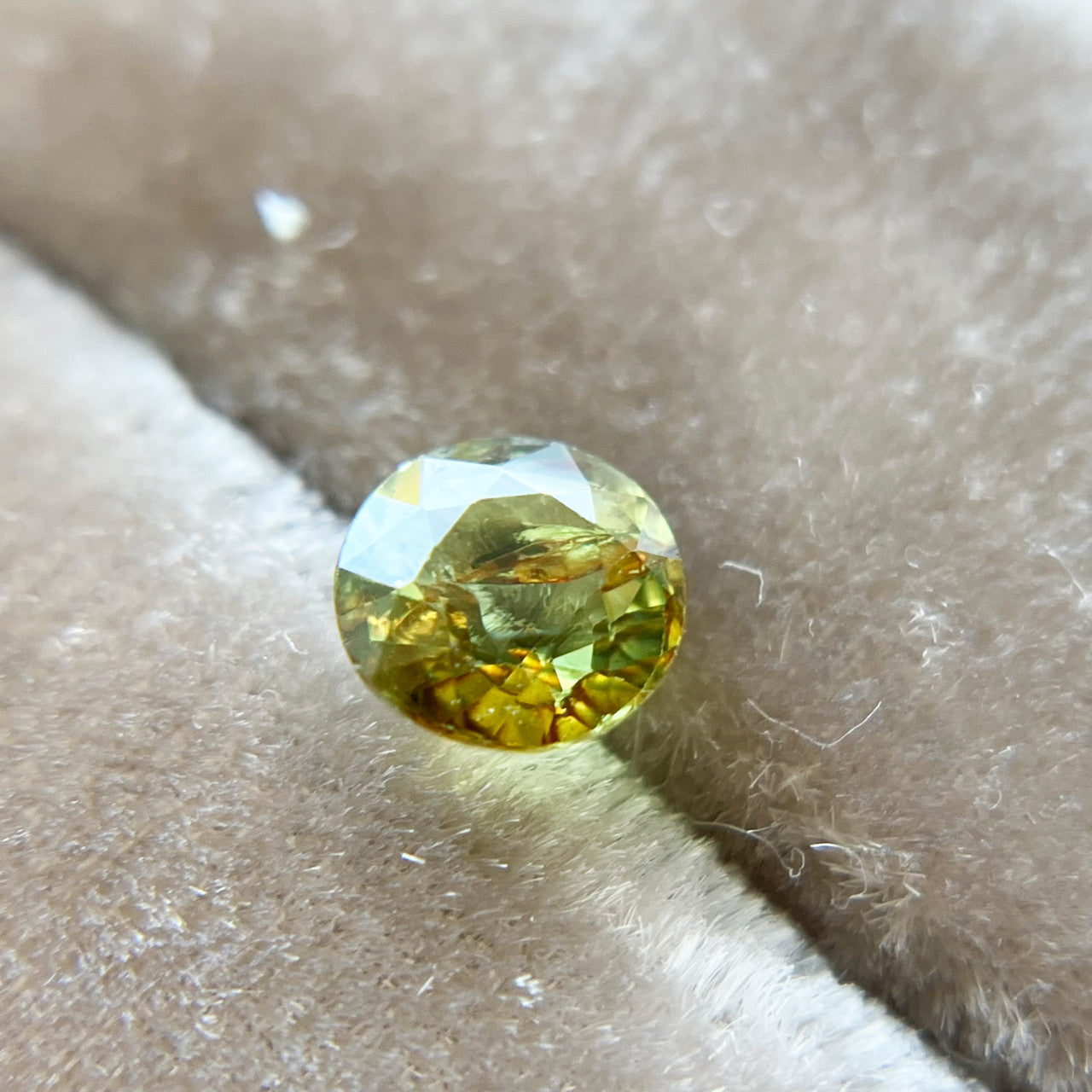 Golden Lime Green Particolour Montana Sapphire