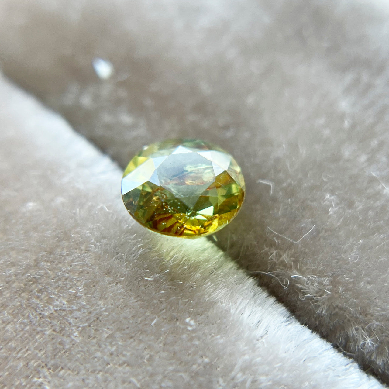 Golden Lime Green Particolour Montana Sapphire