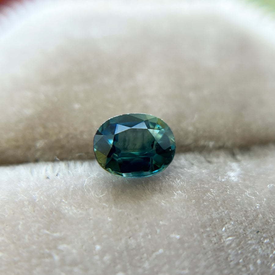 Deep Teal Oval Montana Sapphire