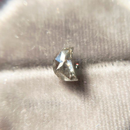 Half Crescent Moon Rose Cut Salt & Pepper Diamond