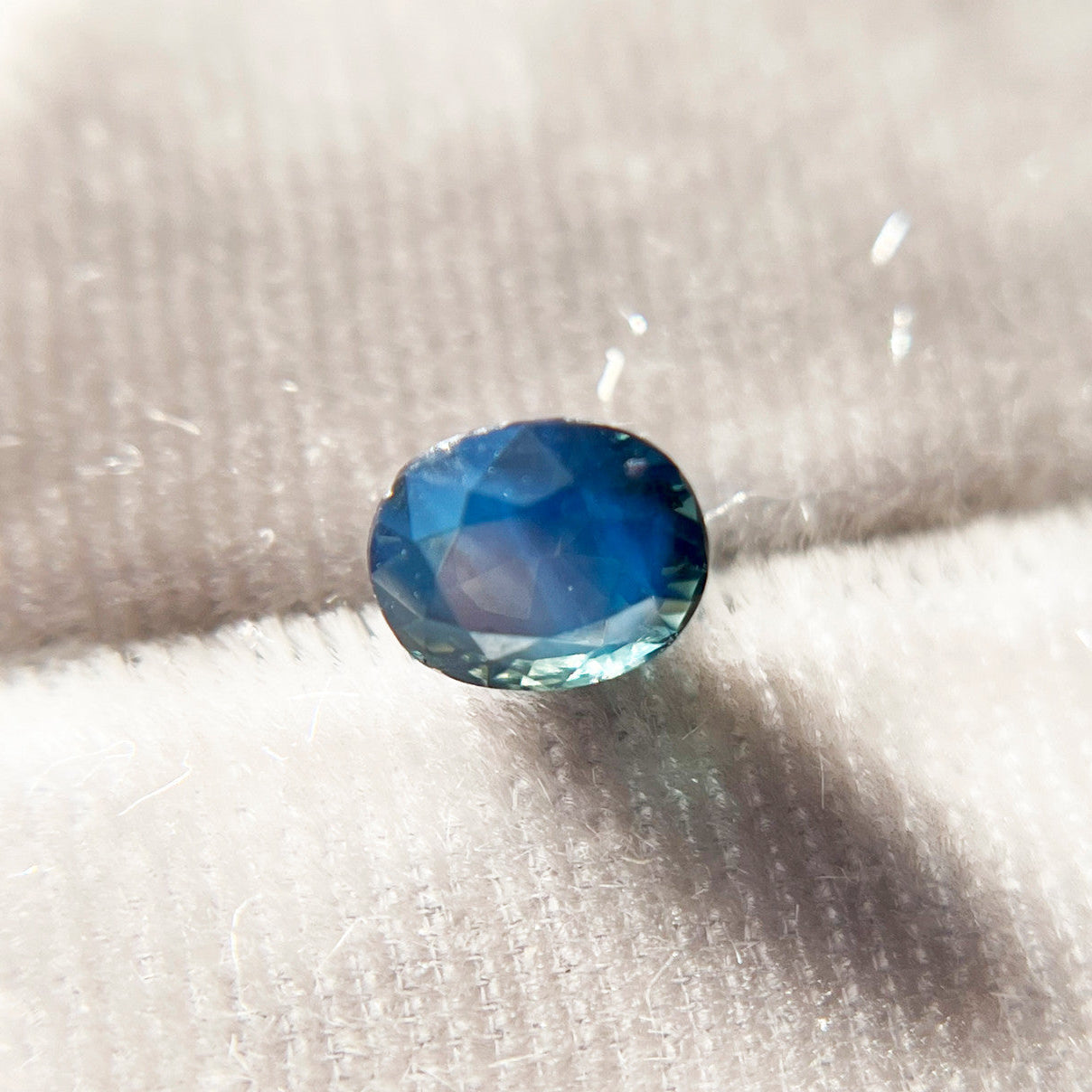 Oval Opalescent Teal Blue Sapphire