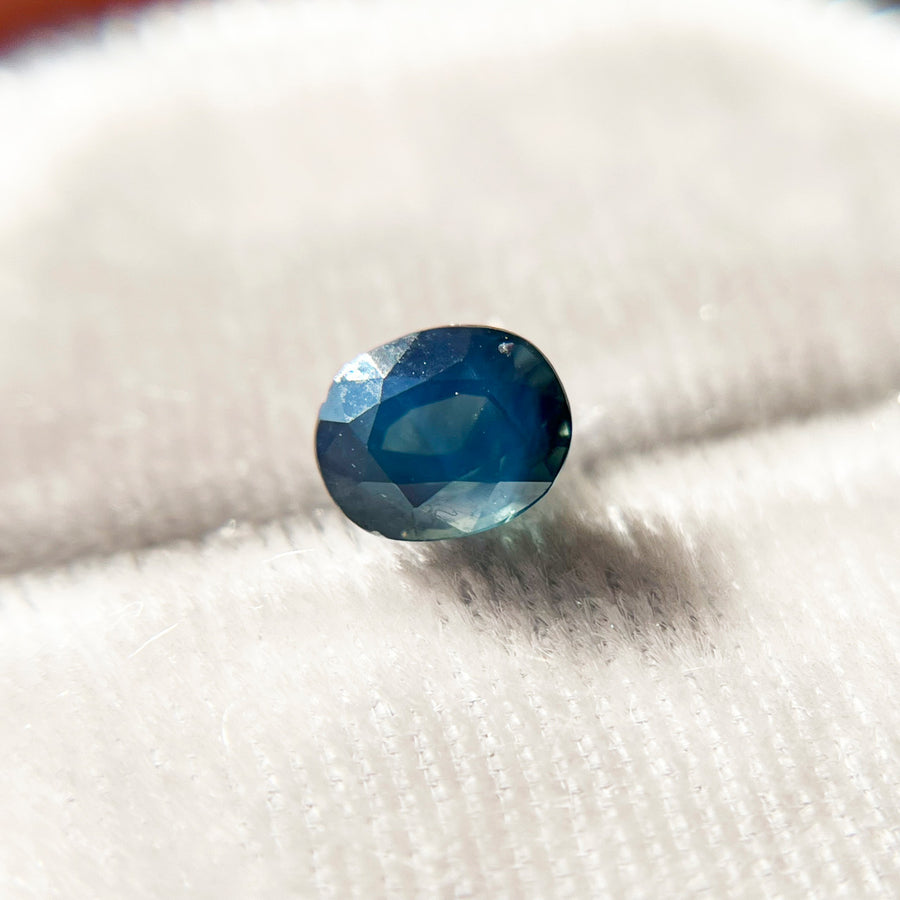 Oval Opalescent Teal Blue Sapphire