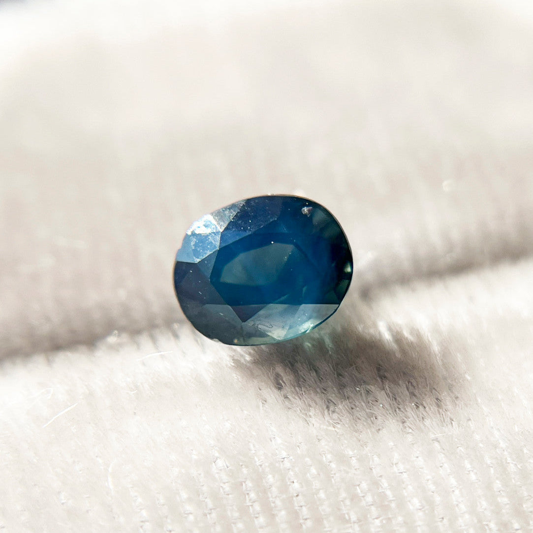 Oval Opalescent Teal Blue Sapphire