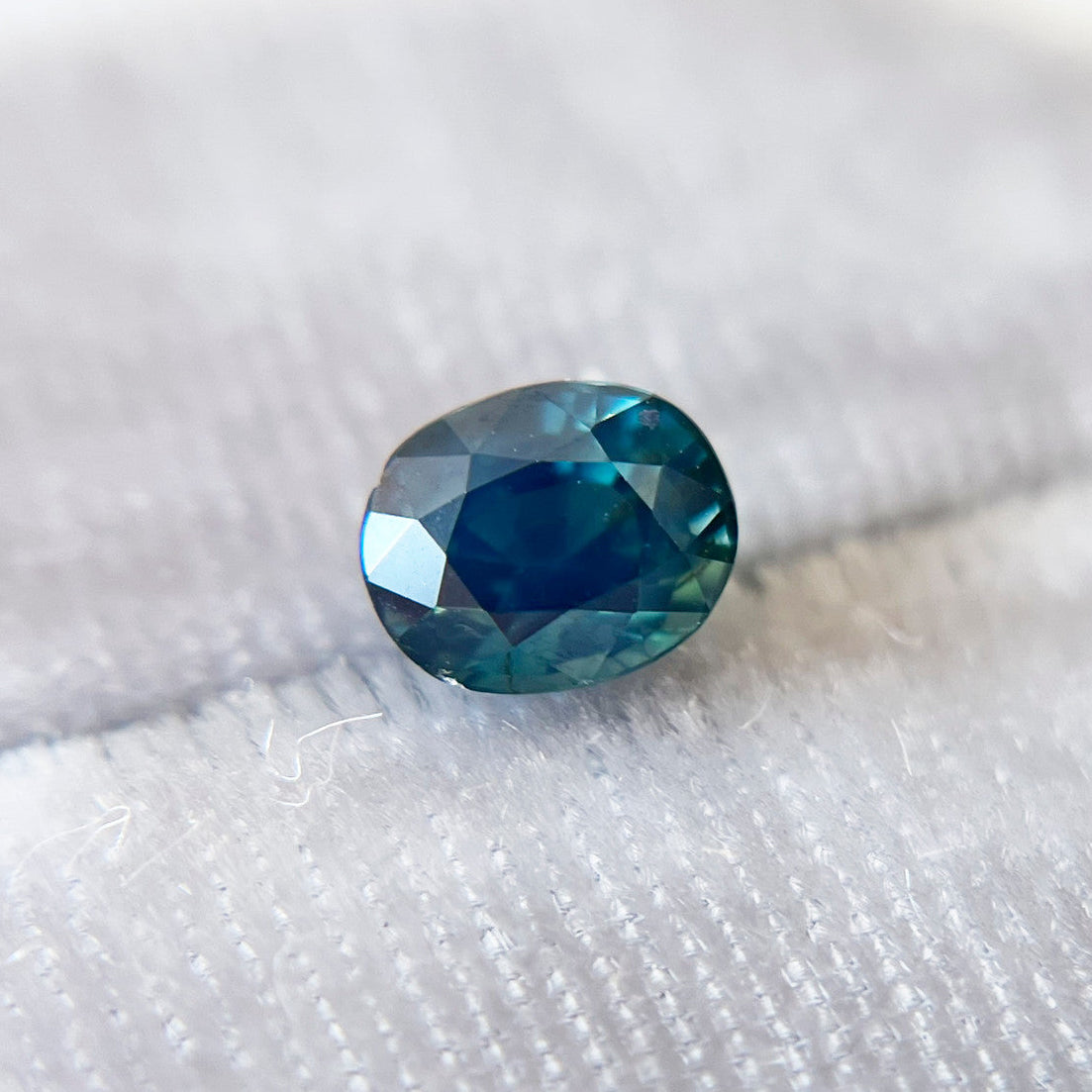 Oval Opalescent Teal Blue Sapphire