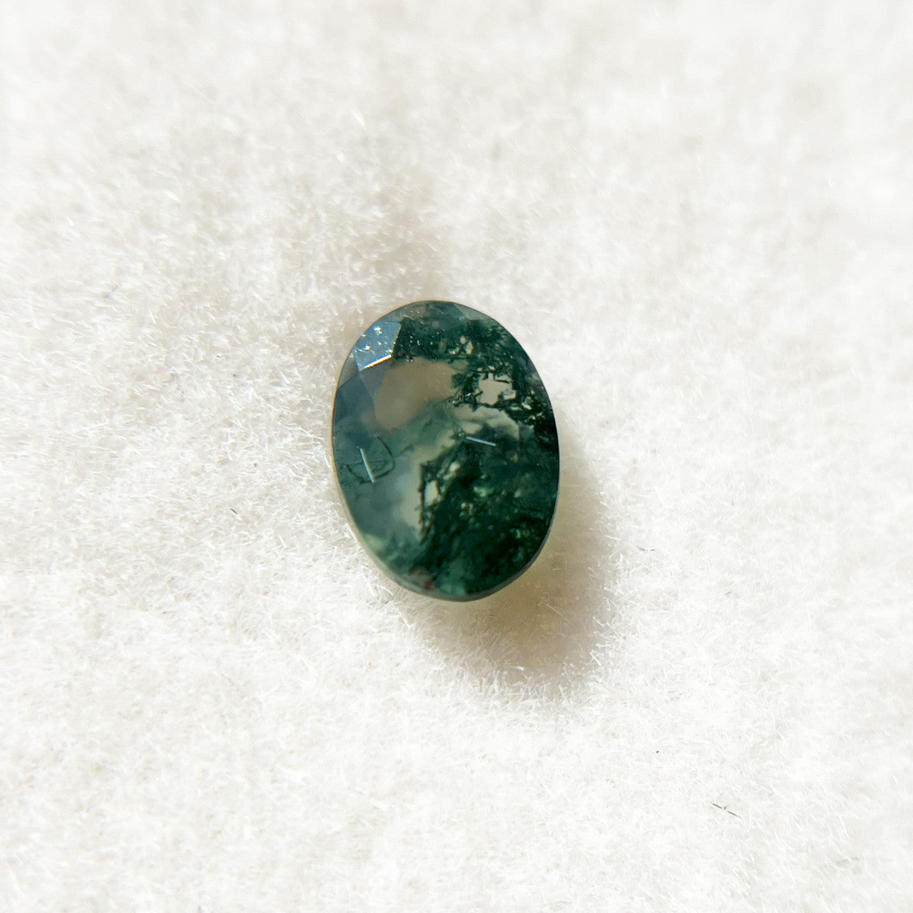 Oval Billowing Smoke Moss Agate