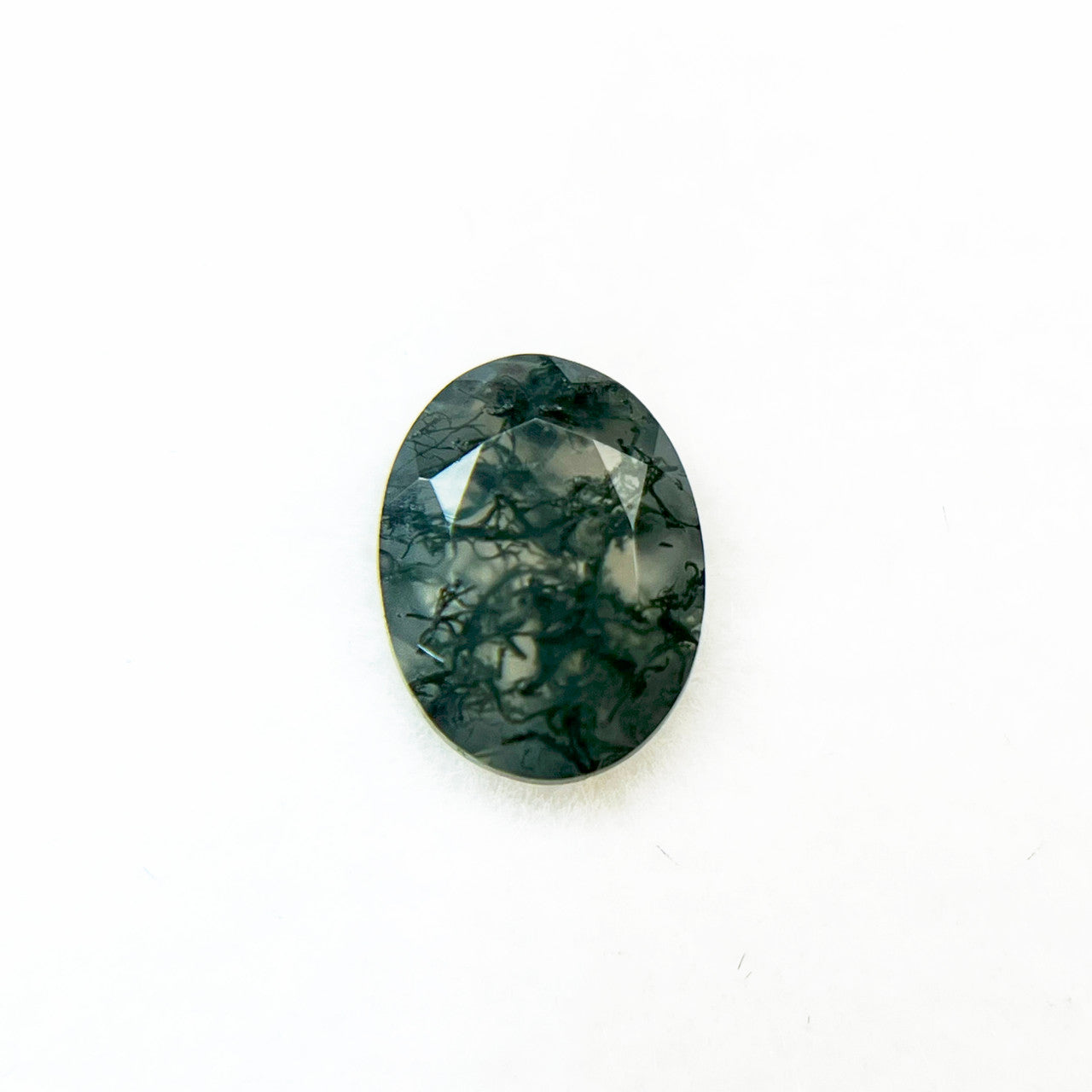 Intricate Lace Oval Moss Agate