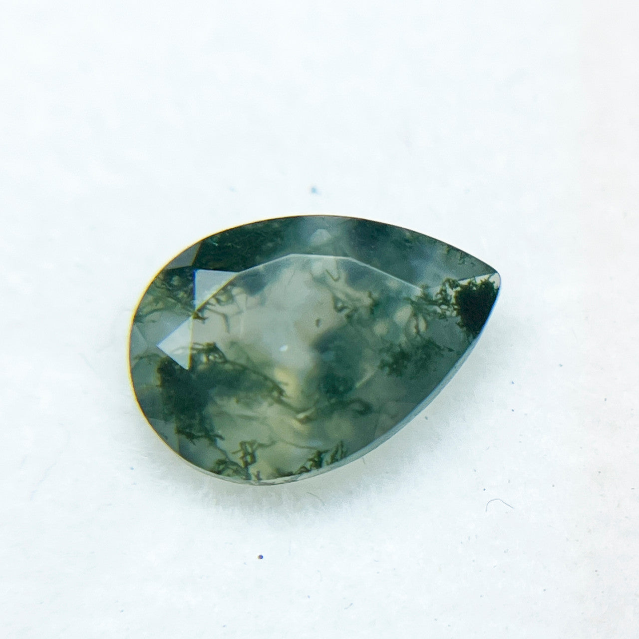 Billowing Pear Cut Moss Agate