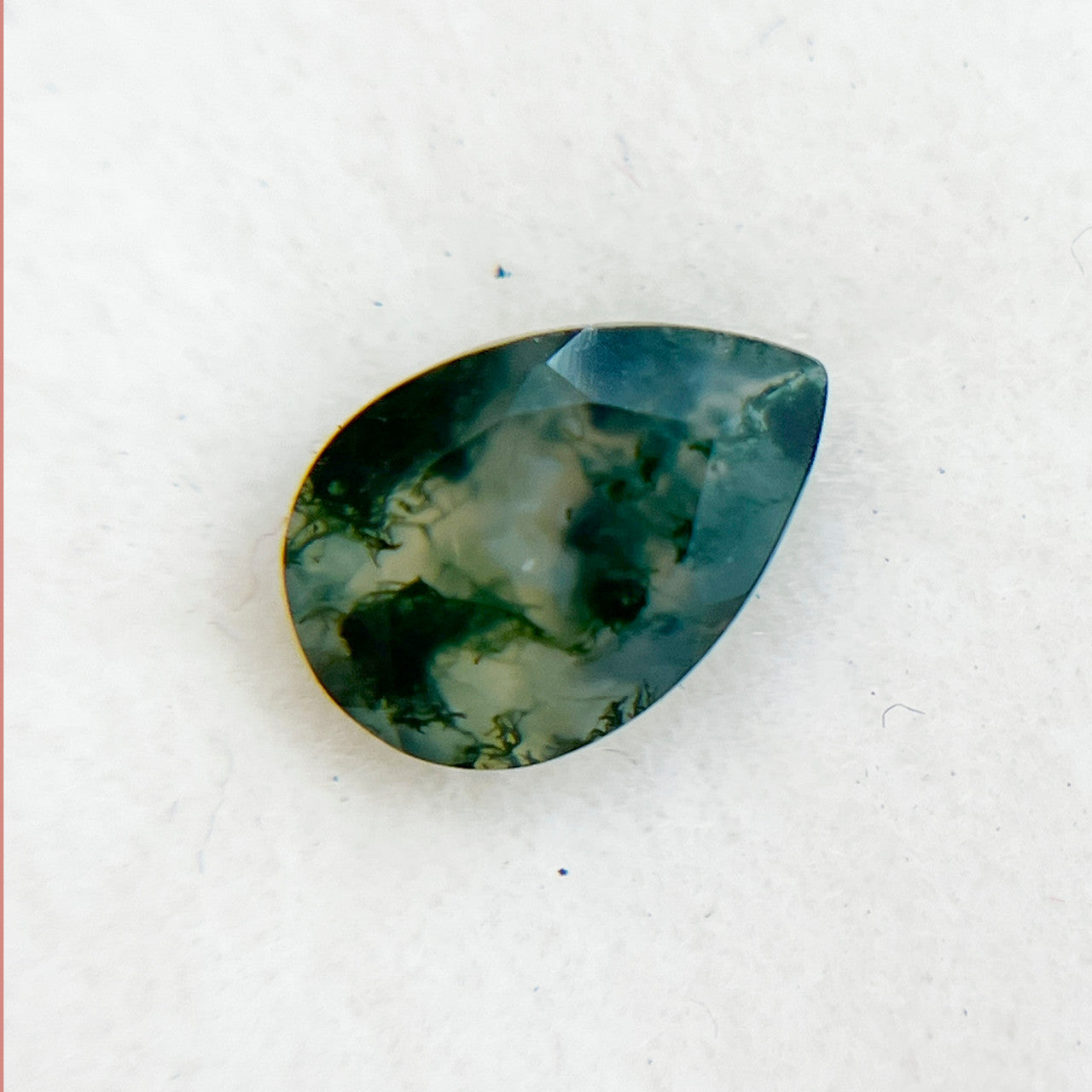 Billowing Pear Cut Moss Agate