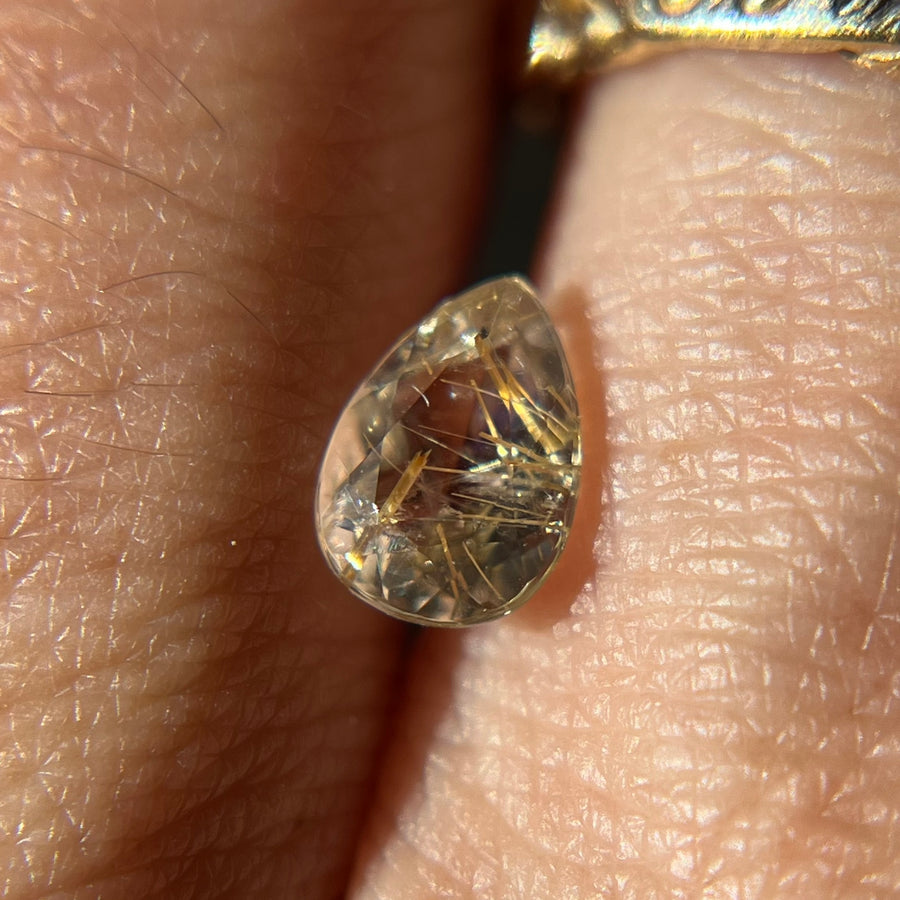Pear Cut Gold Rutilated Quartz
