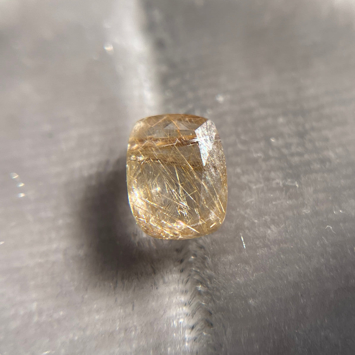 Elongated Rose Cut Gold Straw Rutilated Quartz