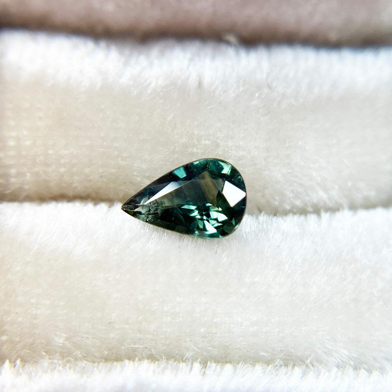 Bicolor Teal Blue Pear Cut Montana Sapphire
