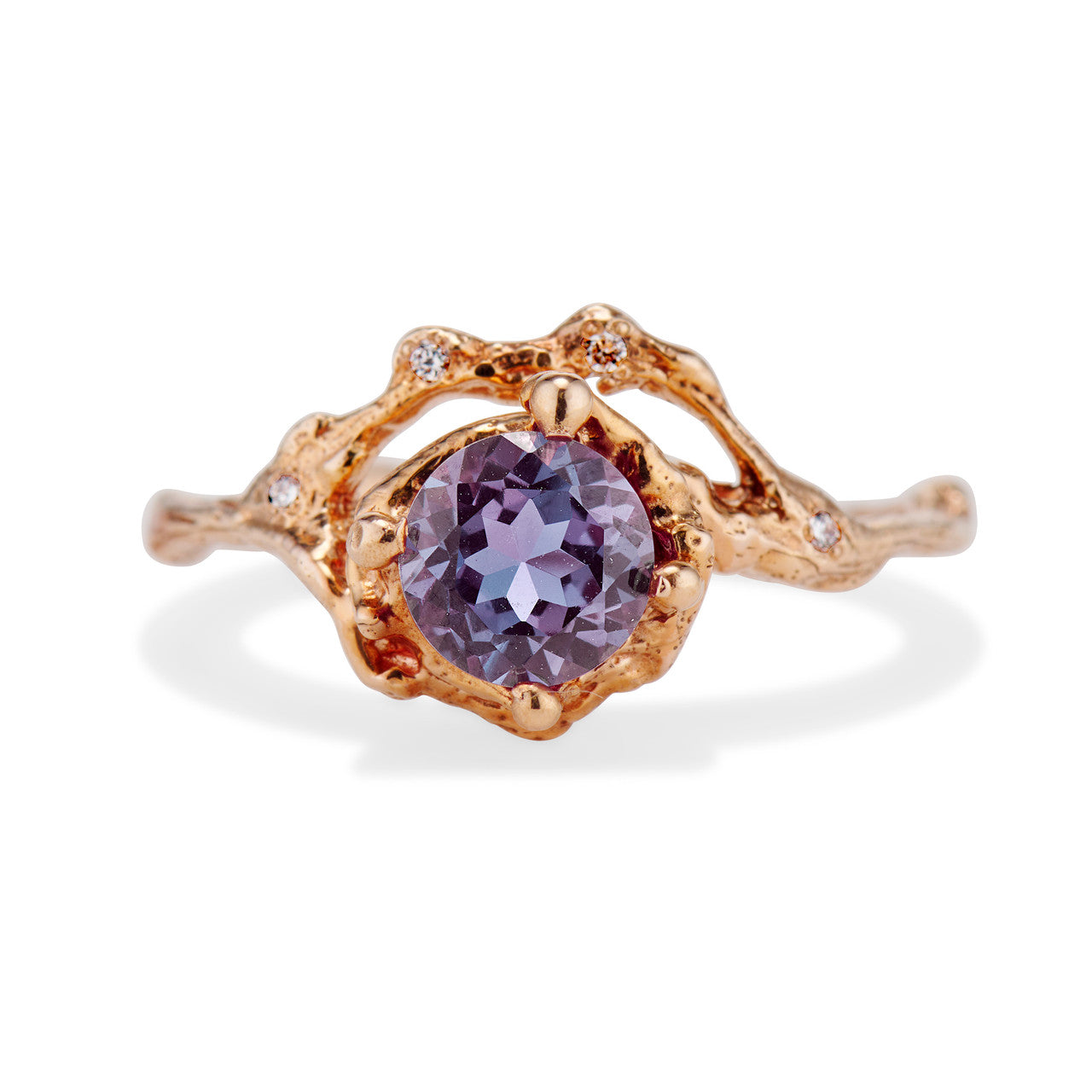 Naples Alexandrite Half Halo Ring