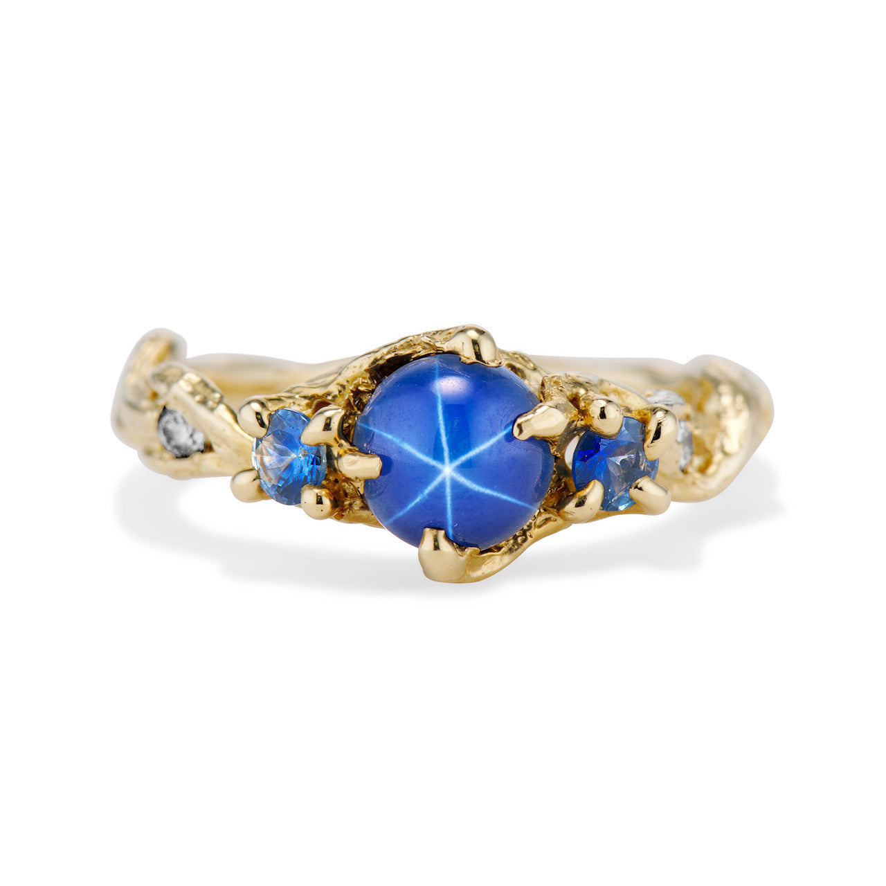 Woodland Star Sapphire Three Stone Ring