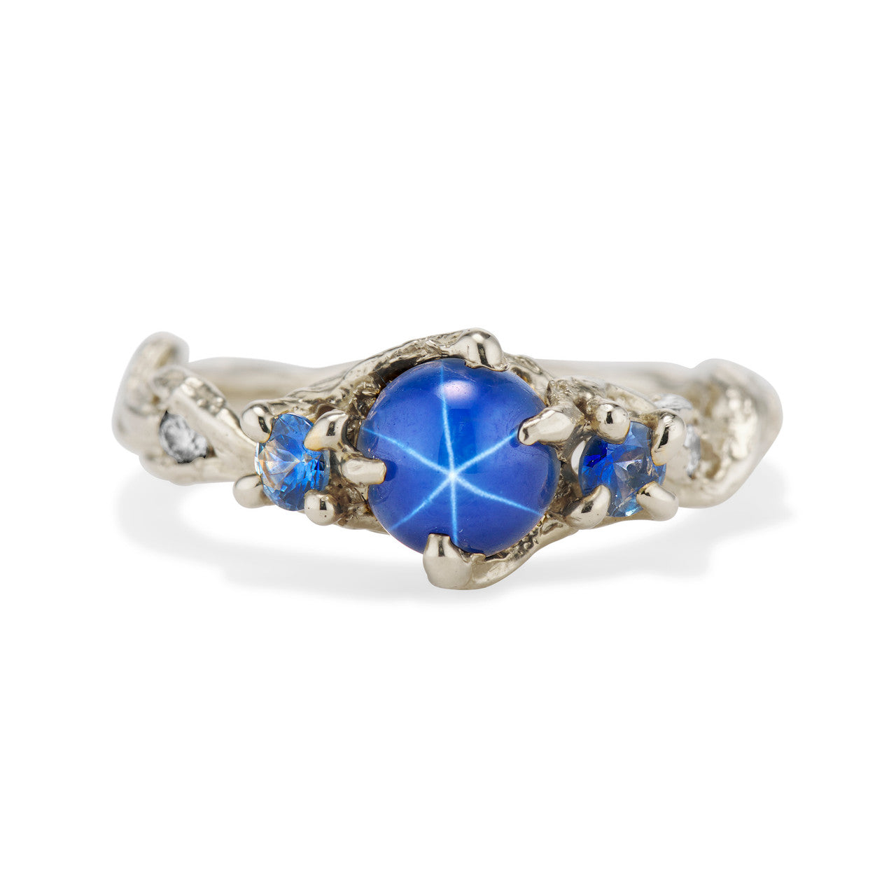Woodland Star Sapphire Three Stone Ring - Ready To Ship