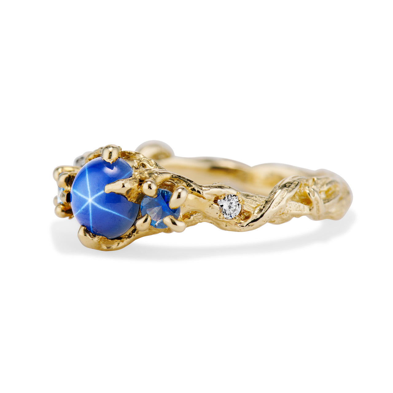 Woodland Star Sapphire Three Stone Ring - Ready To Ship