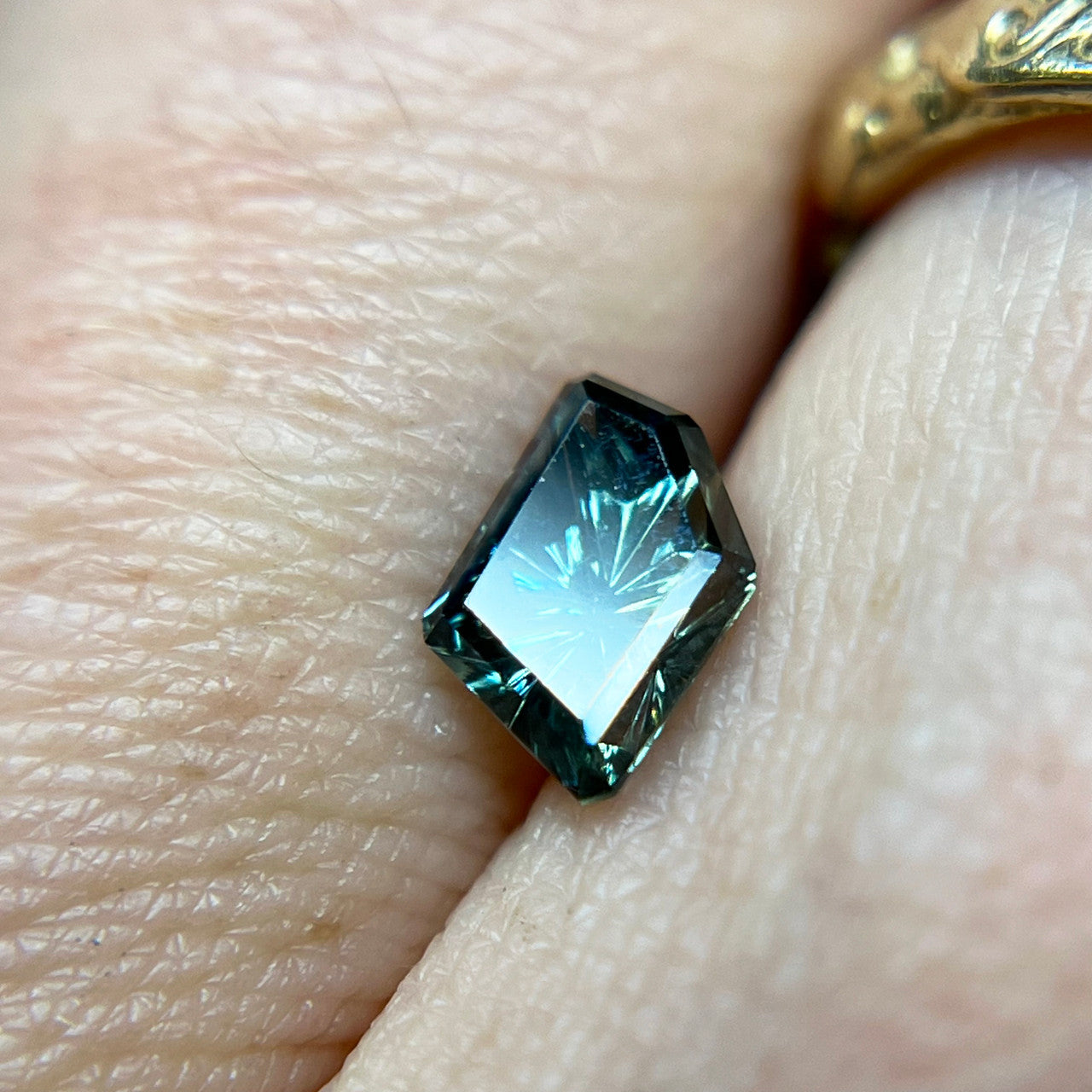 Teal Sapphire Freeform Star Brite™ Cut by John Dyer