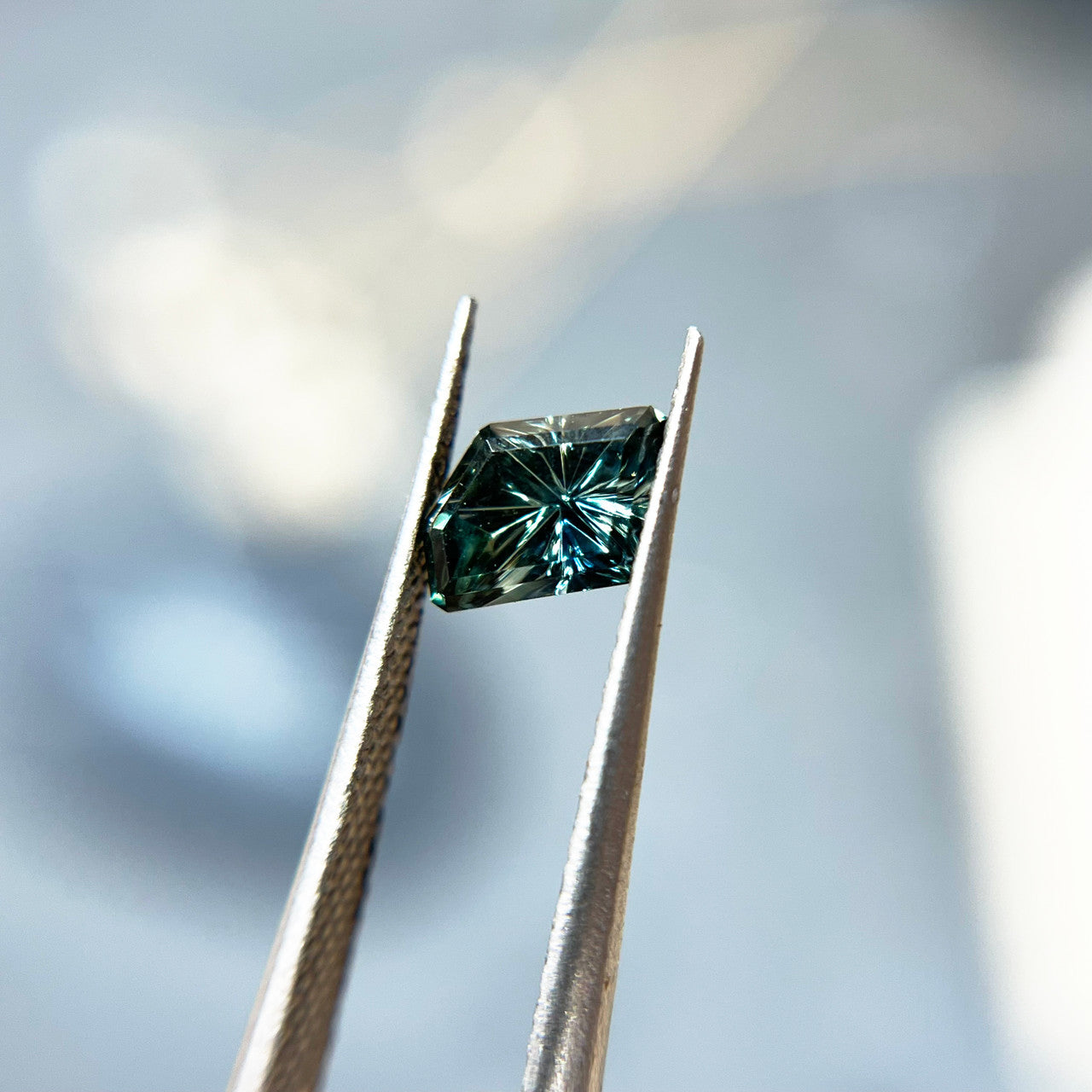 Teal Sapphire Freeform Star Brite™ Cut by John Dyer