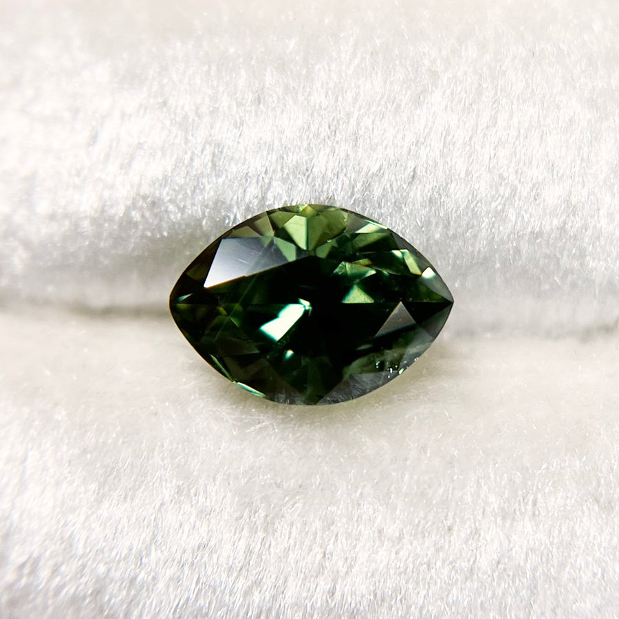 Marquise Brilliant Cut Green Australian Sapphire