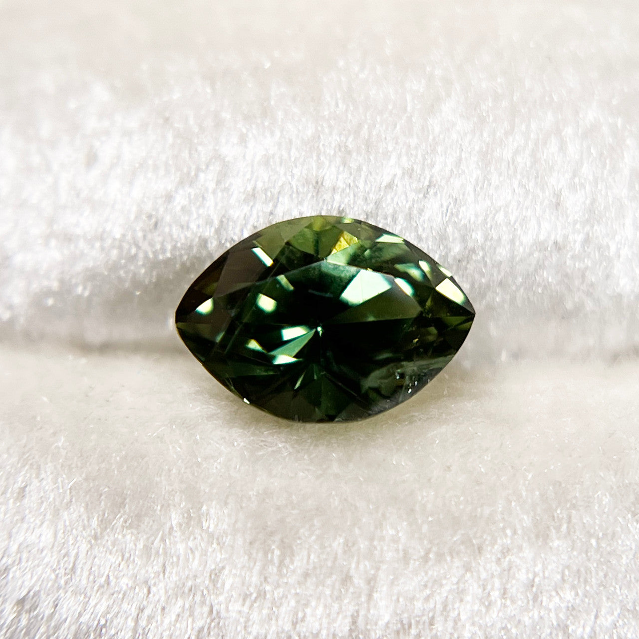 Marquise Brilliant Cut Green Australian Sapphire