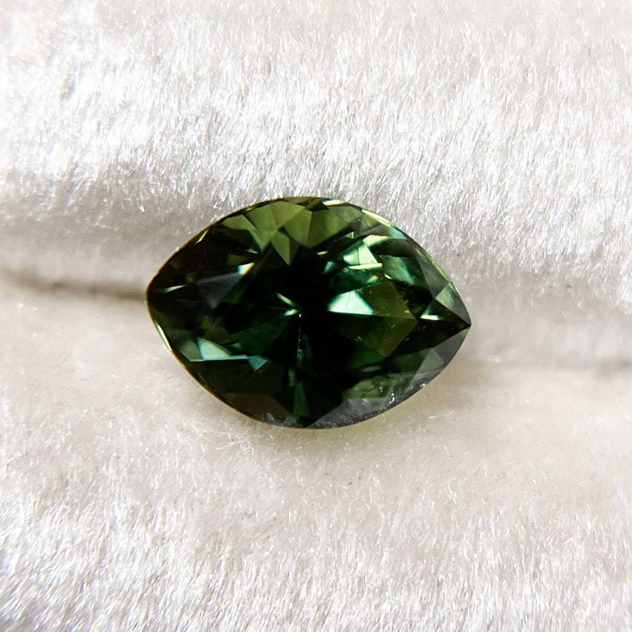 Marquise Brilliant Cut Green Australian Sapphire