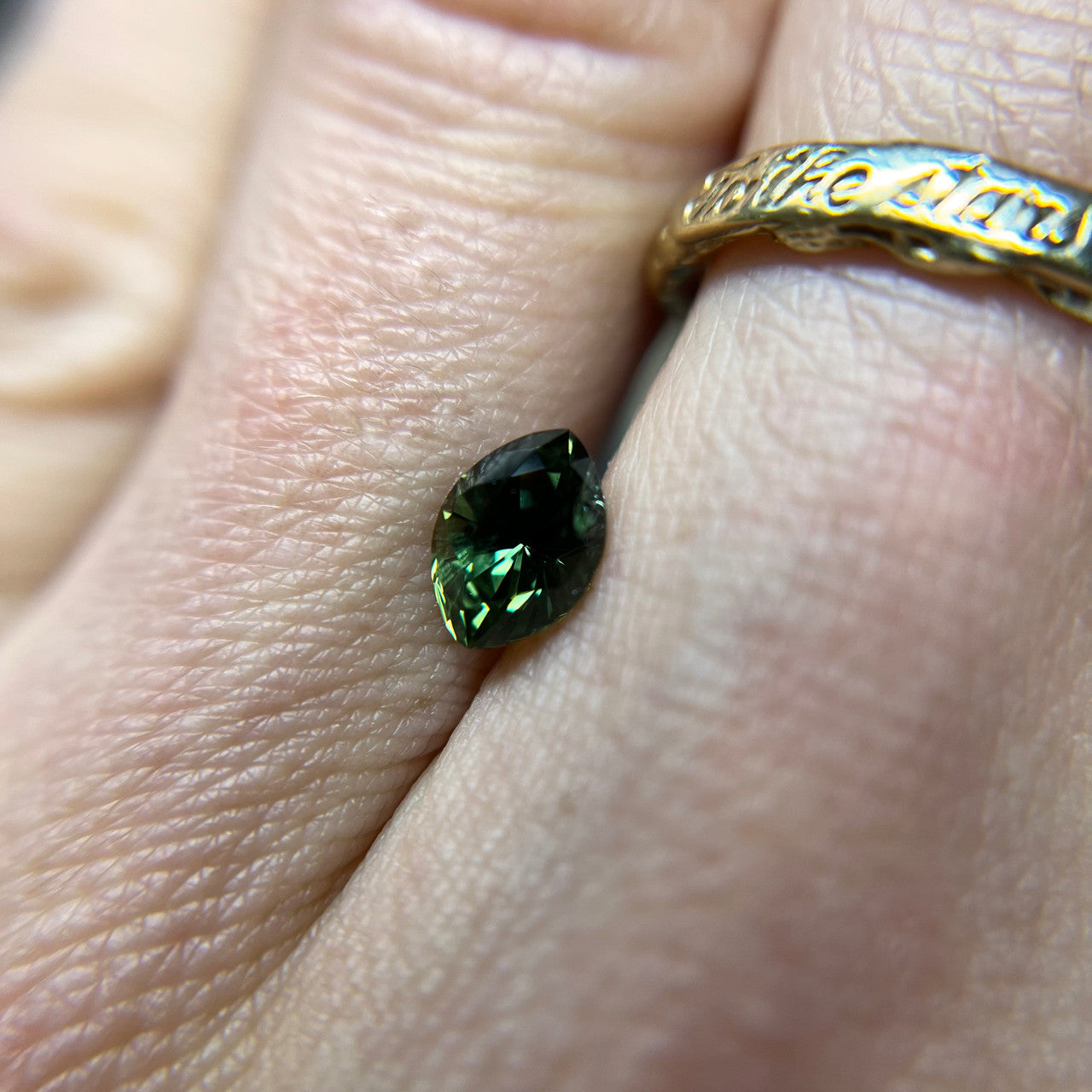 Marquise Brilliant Cut Green Australian Sapphire