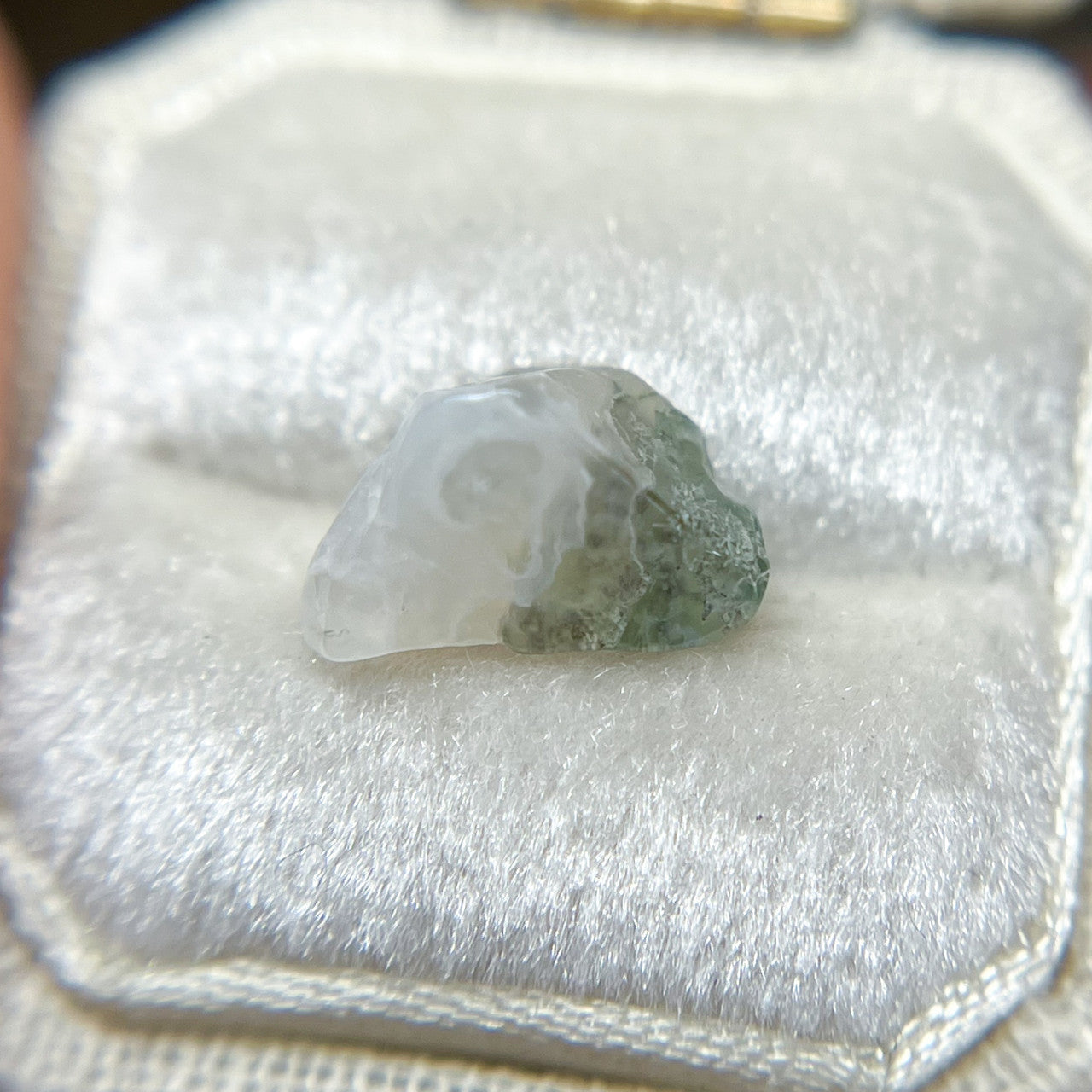 Milky White Uncut Moss Agate