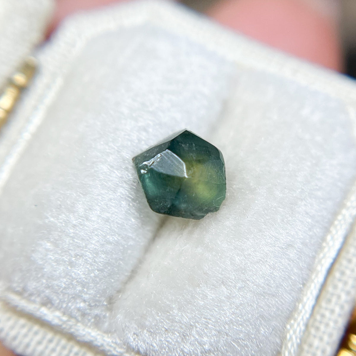 Organically Faceted Parti Color Green Blue Rough Australian Sapphire