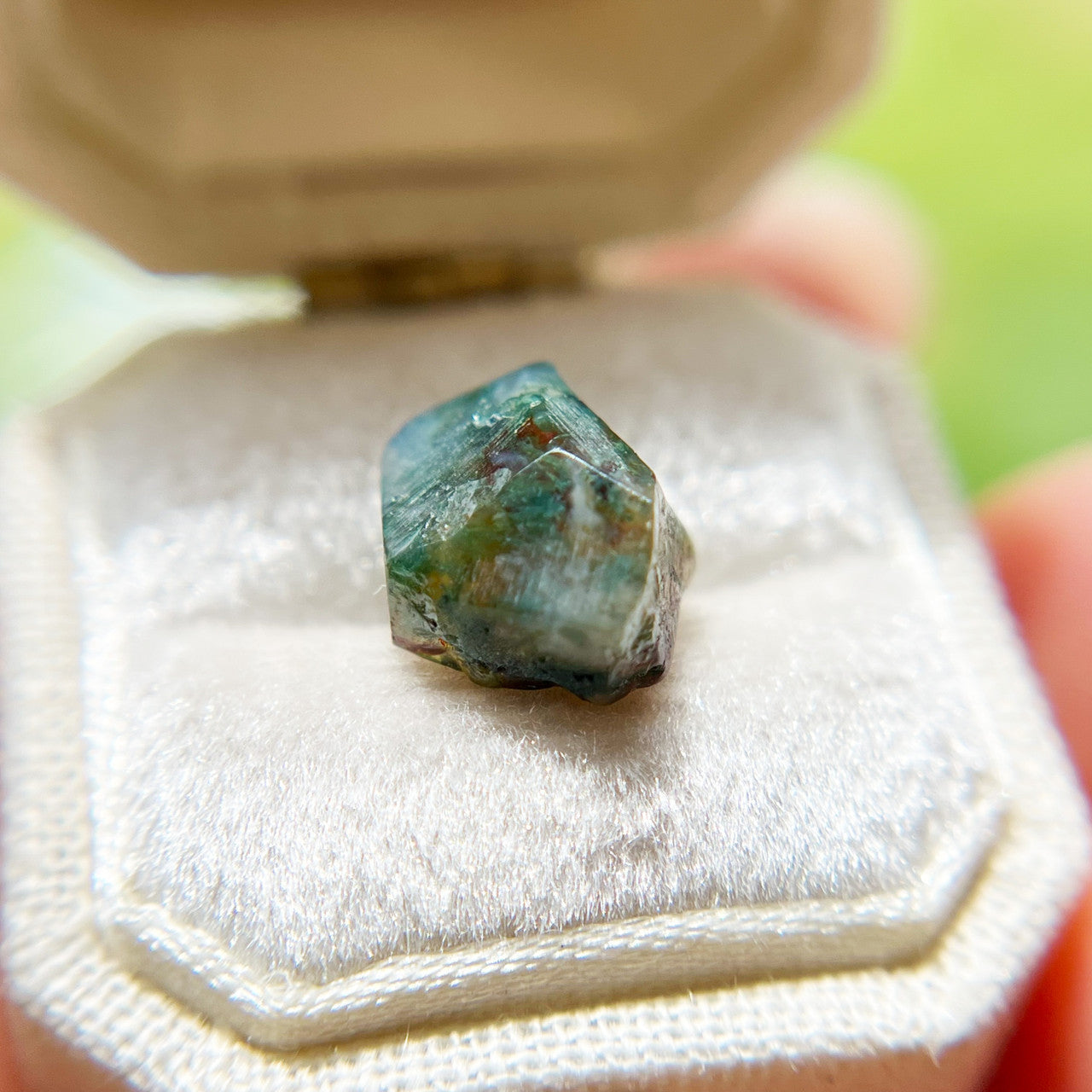 Organically Faceted Dark Green Moss Agate