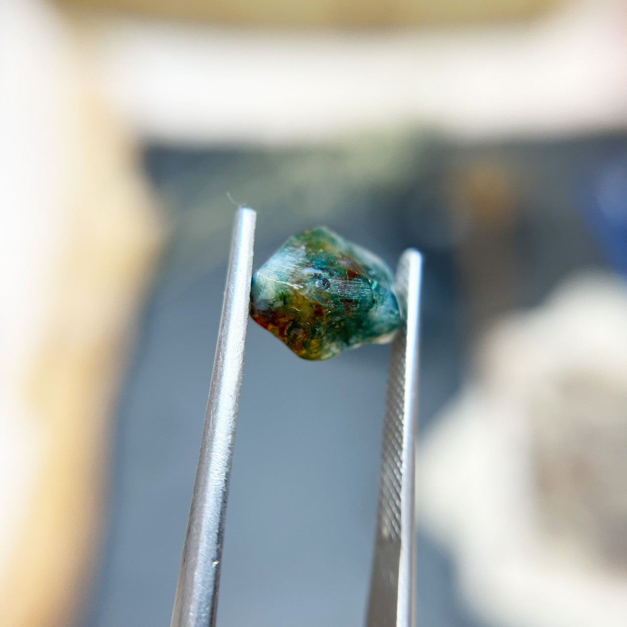 Organically Faceted Dark Green Moss Agate