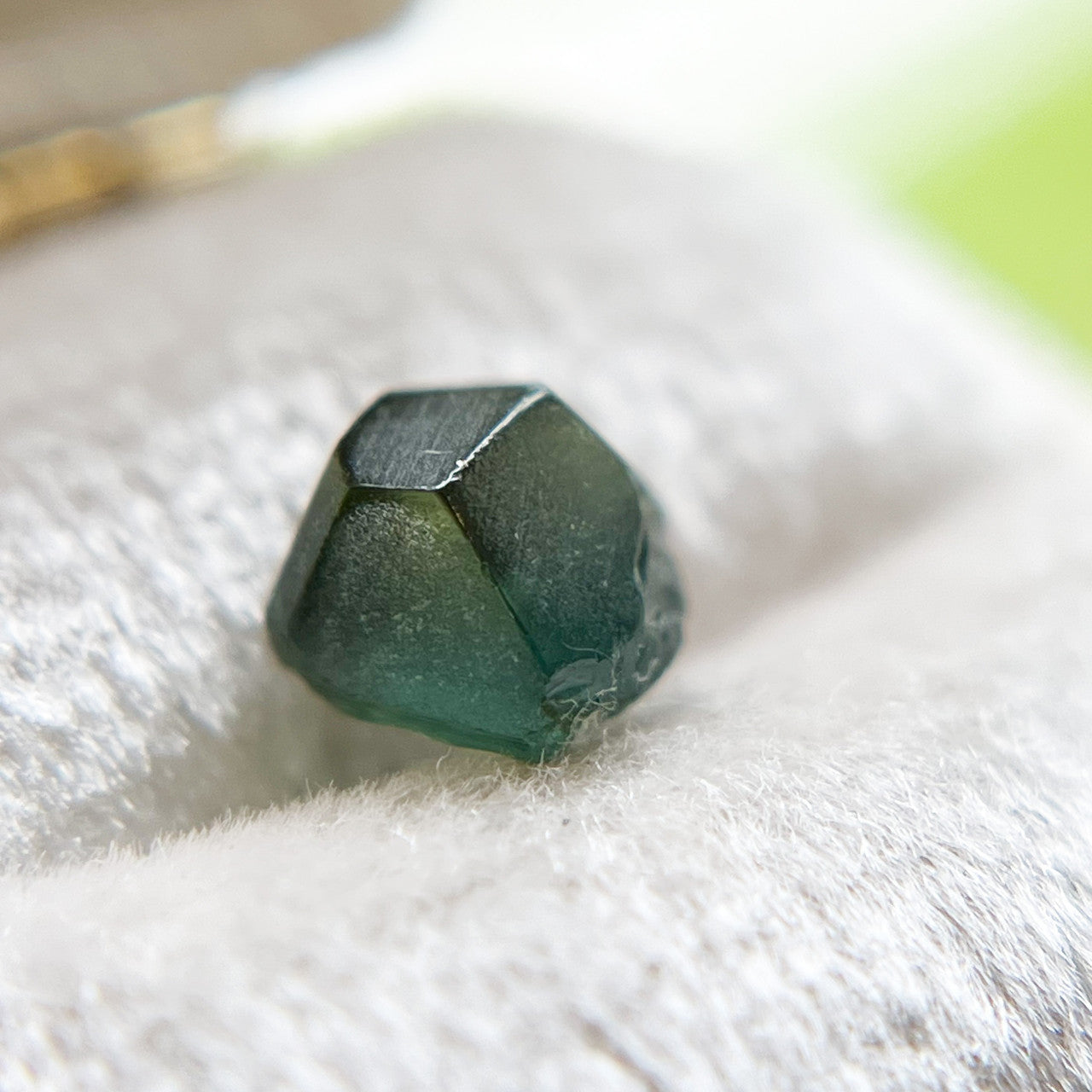 Organically Faceted Deep Green Australian Sapphire