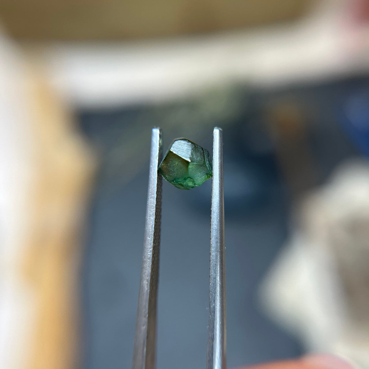 Organically Faceted Deep Green Australian Sapphire