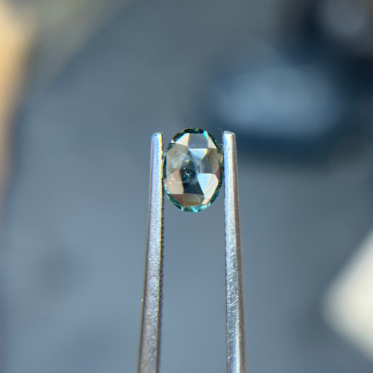 Teal Oval Rose Cut Montana Sapphire