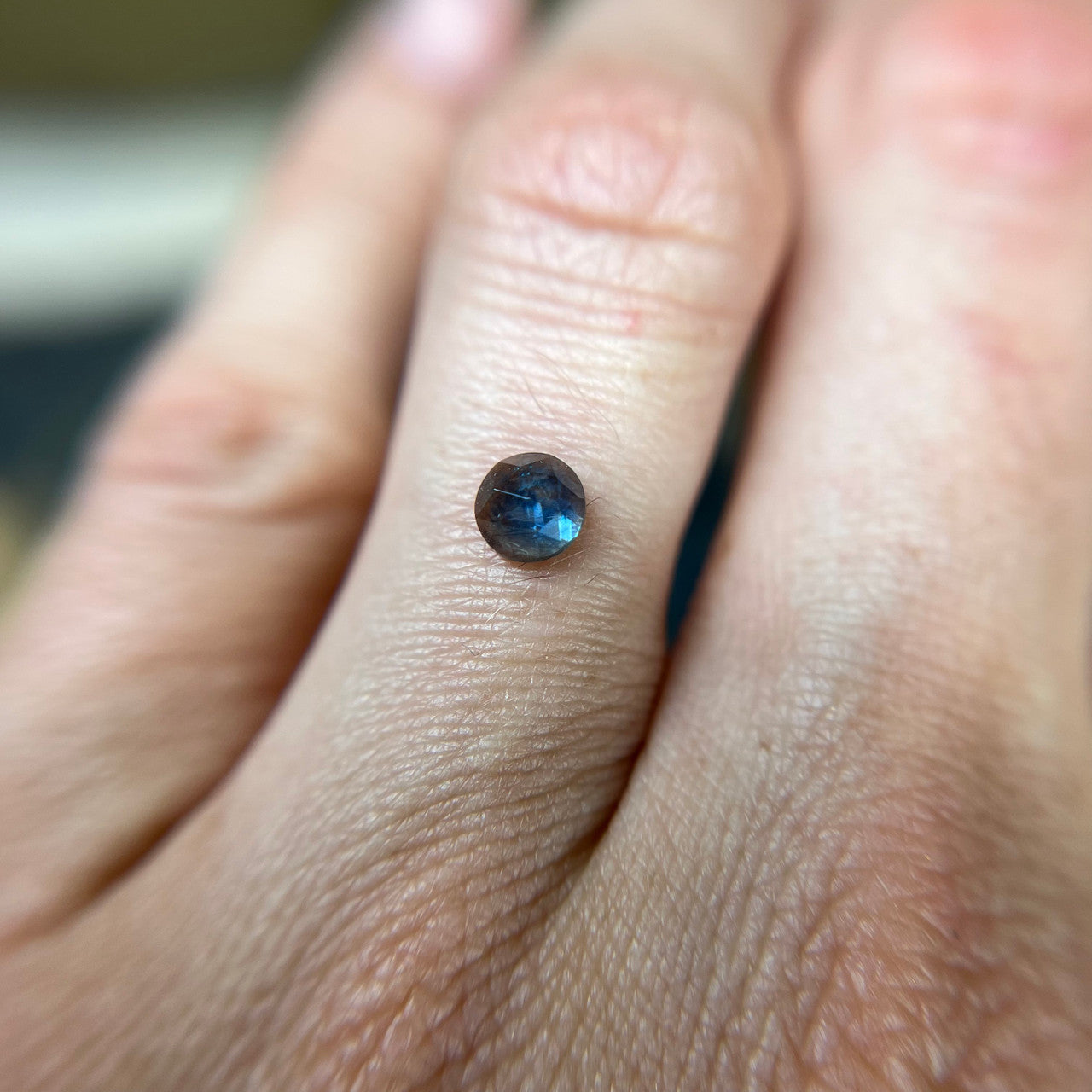Dark Teal Blue Rose Cut Montana Sapphire