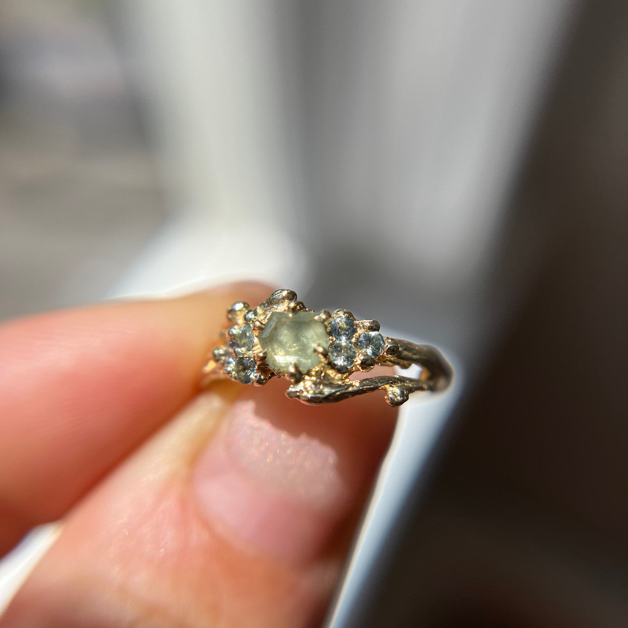 OOAK - Feyre Hexagonal Cut Montana Sapphire Ring