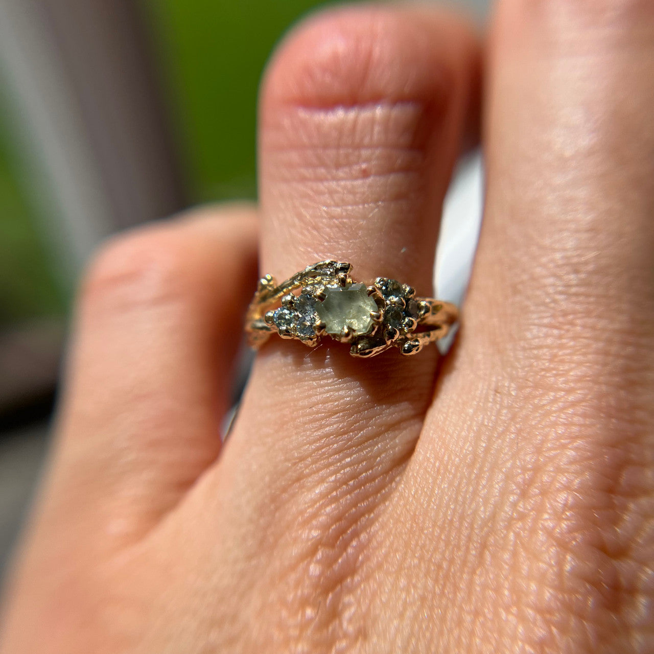 OOAK - Feyre Hexagonal Cut Montana Sapphire Ring